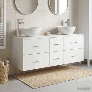 vidaXL Комплект шкафове за баня 3 бр. Бяло 49, 5 x 41 x 64, 5 см (3405811)