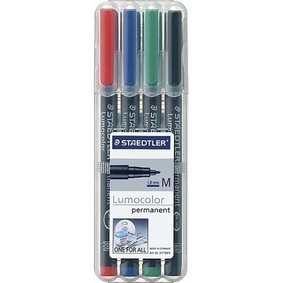 Staedtler Lumocolor 317 WP4 černá modrá zelená červená 4 ks