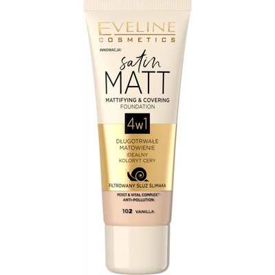 Eveline make up satin matt Eveline satin MATT 102 Vanilla 30 ml