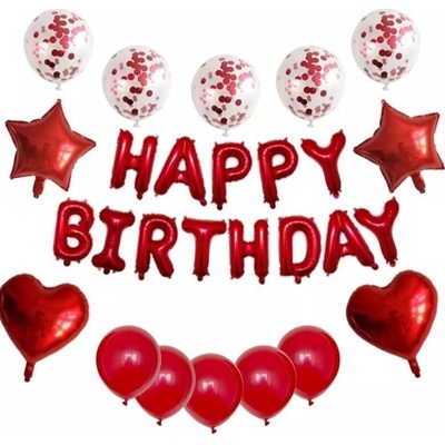PartyDeco Set Happy Birthday mix fóliové balónky