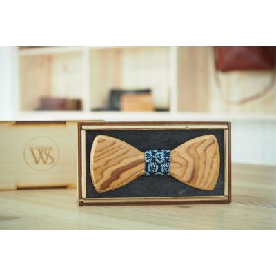 Wood Style Motýlek Kulatý WS Modrotisk Kořenice