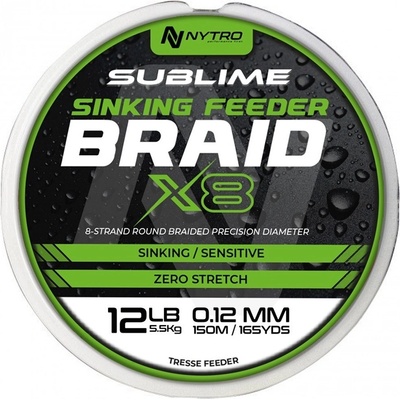 Nytro Šňůra Sublime X8 Sinking Feeder Braid 150 m 0,10 mm 5 kg