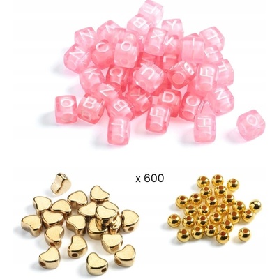 DJECO Písmenkové korálky zlaté (1000 ks)