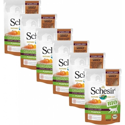 Schesir Cat bio sterilized kuracie a bravčové s tekvicou 6 x 85 g