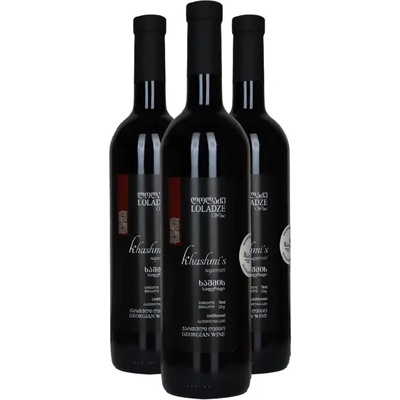 Loladze Wine Loladze SAPERAVI KHASHMI červené suché víno 14% 3 x 0,75 l (holá lahev)