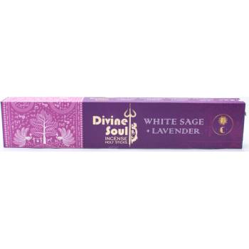 Divine Soul White Sage + Lavender indické vonné tyčinky 15 g