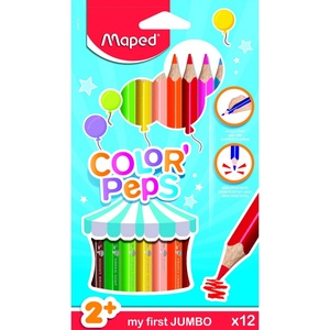 Maped Pastelky Пастели Maped Triangular Crayons Color'Peps Jumbo 2+ 12 цвята 1 бр
