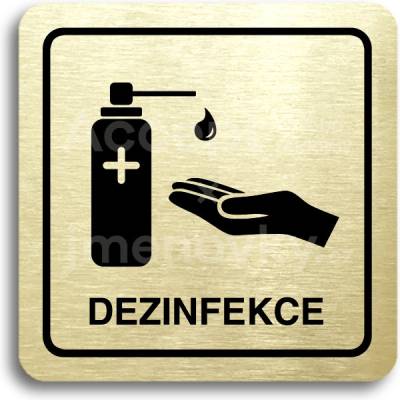 ACCEPT Piktogram dezinfekce II - zlatá tabulka - černý tisk
