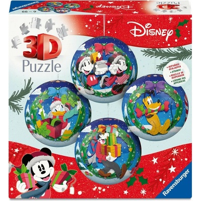 Ravensburger 3D Puzzle vánoční ozdoby s motivy Disney 4 x 54 ks