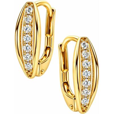 Zlaton Náušnice žluté zlato visací 1.4cm 1.7g s diamanty 0.182ct N07072603515