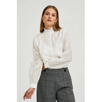 Moodo Бяла памучна блуза с воланти Moodo Moodo | Byal | ЖЕНИ | XL