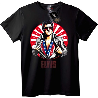 NOONEBRAND Тениска Elvis Американска икона - 7XL, White