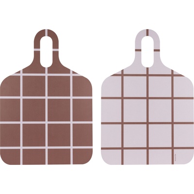 Muurla Дъска за рязане и сервиране Checks & Stripes 30 x 44 см кафяво-бежова (2340-3044-03)