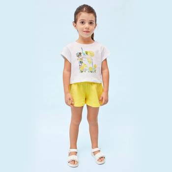 Image 1 of Mayoral Комплект тениска и шорти в жълто за момиче Майорал