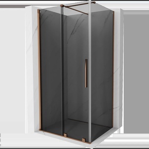 Mexen Velar плъзгаща се душ кабина 120 x 90 cm, графит, розово злато - 871-120-090-41-60 (871-120-090-41-60)