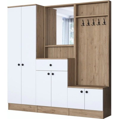 Sconto Predsieňová zostava ELA 8 biela/orech