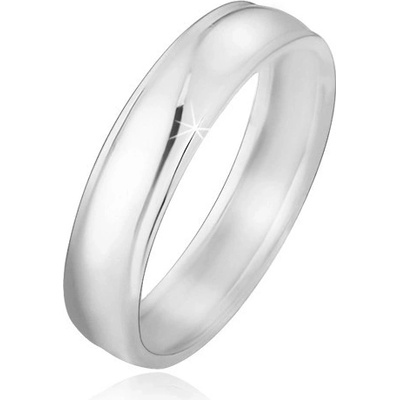 Šperky eshop Obroučka ze stříbra 925 oblý hladký povrch rýha u okrajů J10.4