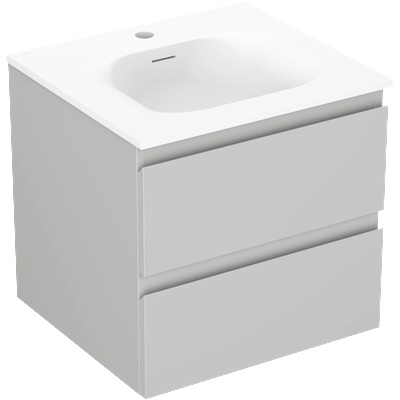 Orio шкаф за баня 50 см с мивка Vela, 2 чекмеджета, сив мат/бял мат (91A10-05047-2-BFF62-W23M01)