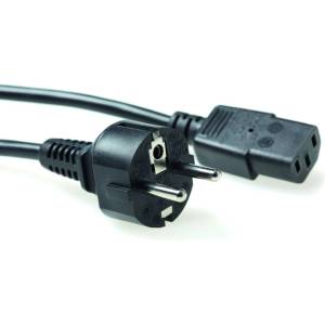 ACT Powercord мрежов конектор Schuko CEE 7/7 мъжки (ъглов) - C5 IEC 2, 5 м, черен (AK5017)