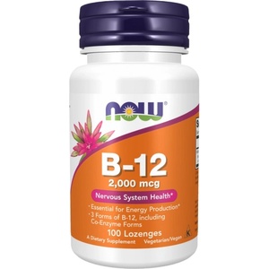 NOW Vitamin B-12 Instant Energy 2000 mcg [100 Подезични таблетки ]