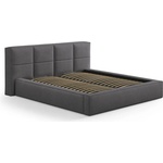 Micadoni Тъмносиво двойно легло 180x200 cm та ицирано с място за съхранение с включена  одматрачна рамка Simon Darren - Micadoni (Simon Darren LEGEND 8 180)
