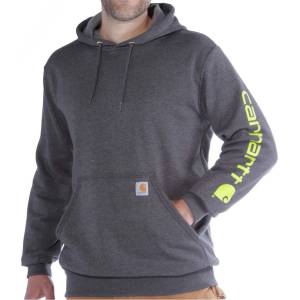 Carhartt WIP Мъжки суичър Carhartt Sleeve Logo Hooded Sweatshirt Hoodie - Carbon Heather (017-1864-0714)