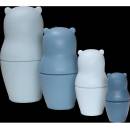 Label Label silikonová matrioška Medvídek modrá