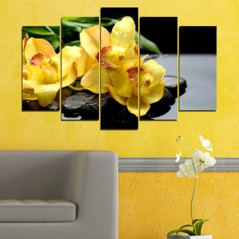 Vivid Home Декоративни панели Vivid Home от 5 части, Цветя, PVC, 160x100 см, Стандартна форма №0572