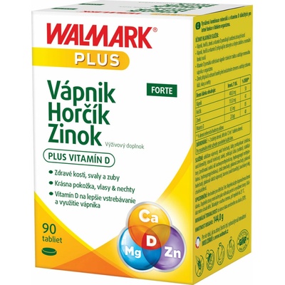 Walmark Vápník Hořčík Zinok FORTE 90 tabliet