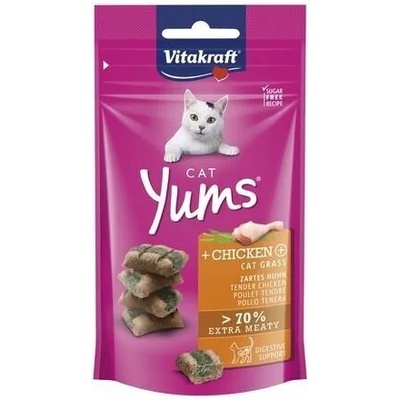 Vitakraft Cat Yams Сочни хапки за коте с пиле и котешка трева 40gr
