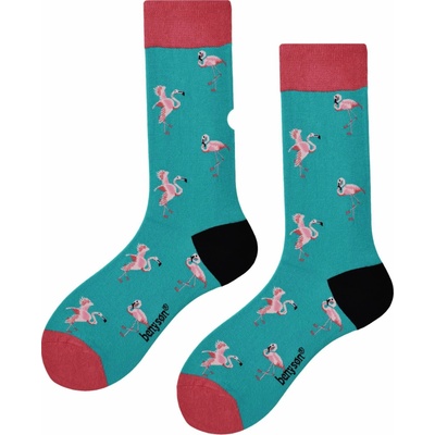 Flamingo cheerful socks unisex high 043 zelená