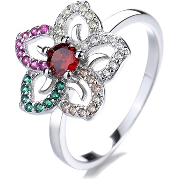 DELIS Сребърен пръстен, jw884, многоцветен цветен десен, с родиево покритие (jw884)