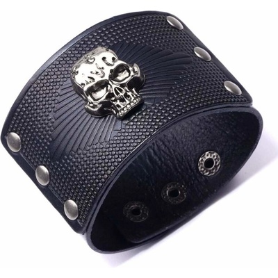 NAKY Široký kožený náramek Orfeus Black N4255