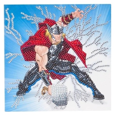 Pohľadnica Thor Marvel vykladanie z diamantov