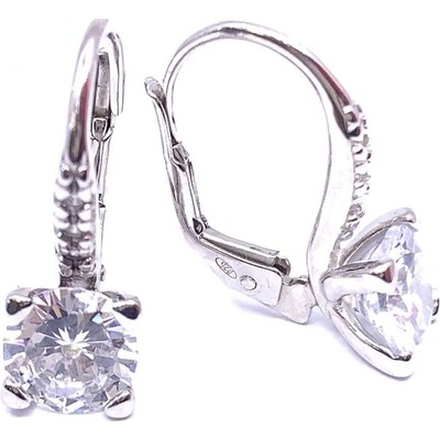 Jan Kos jewellery stříbrné náušnice s bílým kamenem 12119533