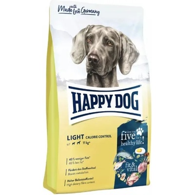 Happy Dog Fit & Vital - Light Calorie Control - храна за кучета, с наднормено тегло, с новозеландски миди и L- карнитин, сьомга, пилешко, агнешко, яйца и билки, 1 кг, Германия - 60773