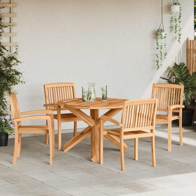 vidaXL Комплект за хранене в градината 5 pcs Естествен (3255792)