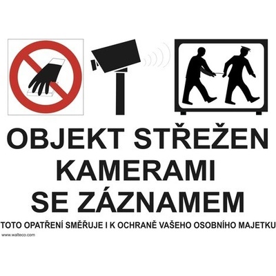 "Objekt střežen kamerami se záznamem" - 210x148 mm