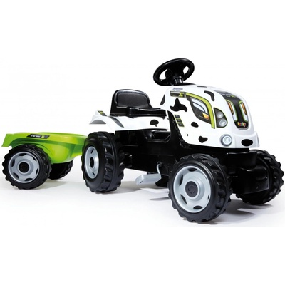 Smoby Šlapací traktor Cow Farmer XL s vozíkem – Zboží Mobilmania