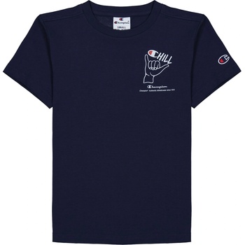 Champion Юношеска тениска с щампа Champion Graphic Print Crew Tee Juniors - Navy