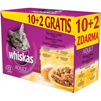 Whiskas Adult drůbeží výběr ve šťávě 12 x 100 g