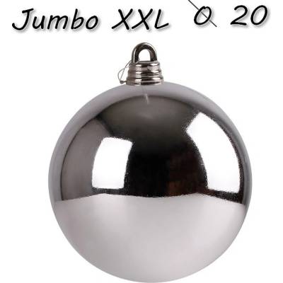 Vianočná Guľa Jumbo xxl ø 20 cm strieborná PRO-99828-S