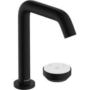 Hansgrohe Tecturis S - Смесител за мивка с изход, монтаж на 2 отвора, CoolStart, EcoSmart+, черен мат 73353670 (73353670)