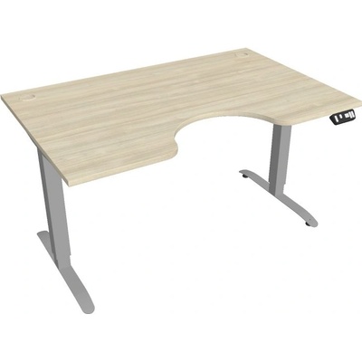 Hobis Office Pro psací stůl Motion MS ERGO 2 Šířka: 140 cm, Barva desky: akát, Barva kovu: šedá RAL 9006 Šířka 120-180 cm / 27 barevných variant