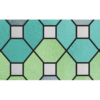 Patifix Статично фолио за стъкло зелен орнамент 34-2880 - ширина 45 см