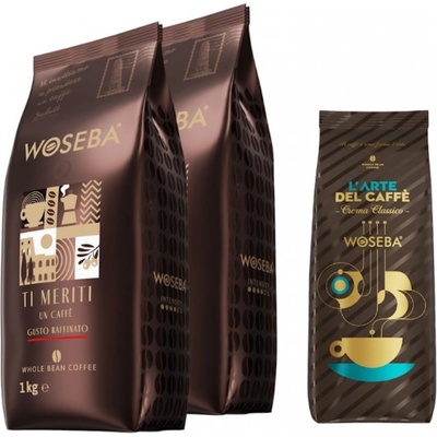 WOSEBA Gusto Raffinato кафе на зърна 2 кг + подарък Crema Classico кафе на зърна