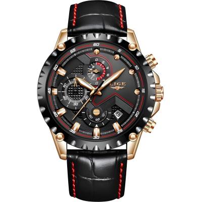 LIGE Часовник lige lu-4060 - Черен / Златен kp4060 (lu-4060)