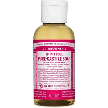 Dr. Bronner's tekuté univerzálne bio mydlo ALL-ONE Rose 59 ml