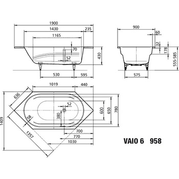 Kaldewei Vaio 190 x 90 cm 233823000001