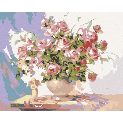 zuty andílek a růže 100 x 80 cm vypnuté plátno na rám 8596530018391